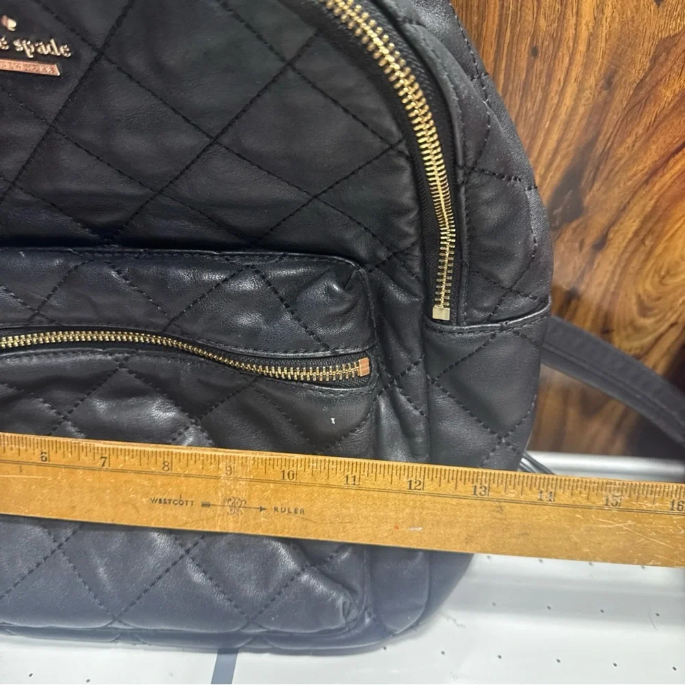 Kate Spade Black and Gold Quilted Backpack - Picture 6 of 11